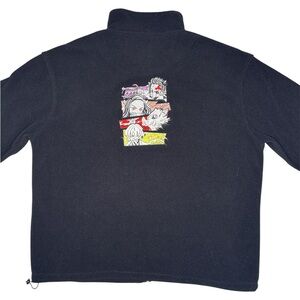 ReatezClassique Demon Slayer Black Graphic Custom Handmade Full Zipper Jacket M